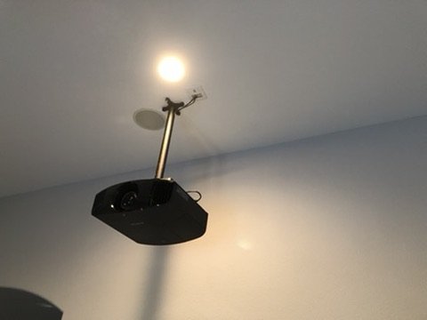 Ceiling-Mounted 4K Laser Projector by Alta Systems in the Austin area